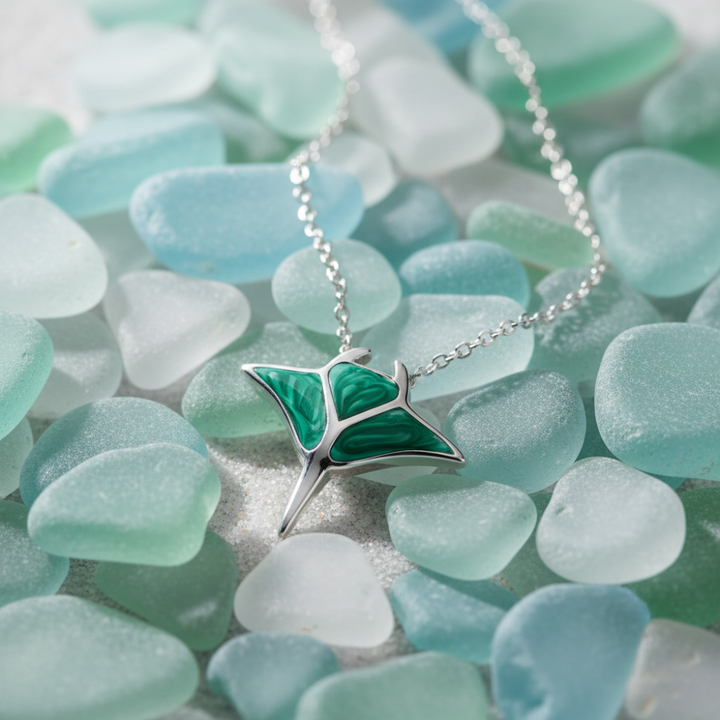 🌊 Manta Ray Ketting – Elegante Oceaan Vibe