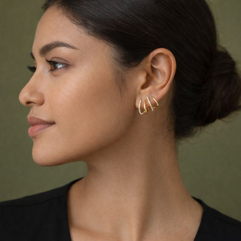 Elegante Gouden Triple Hoop Oorbellen – Tijdloos & Stijlvol