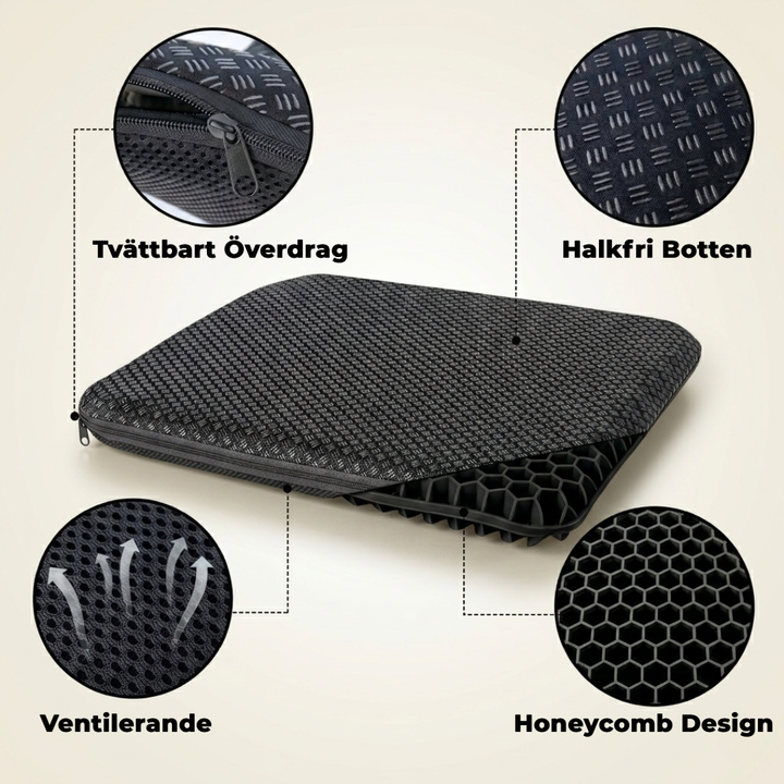 Ergonomisch Gel Zitkussen – Comfort voor Rug, Heupen & Stuitje