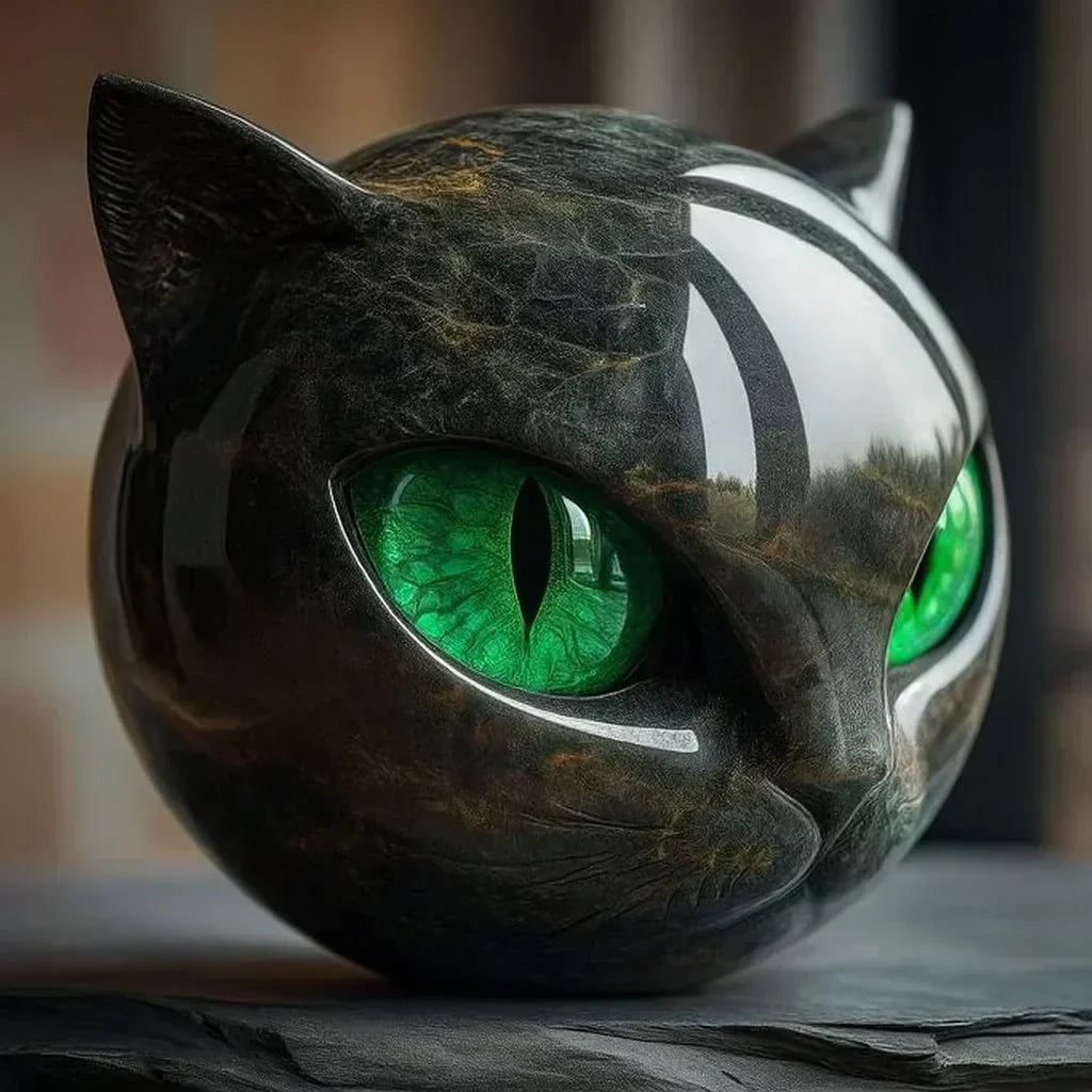Mystica™ Kattenbeeld – Mystiek Design met Marmerlook