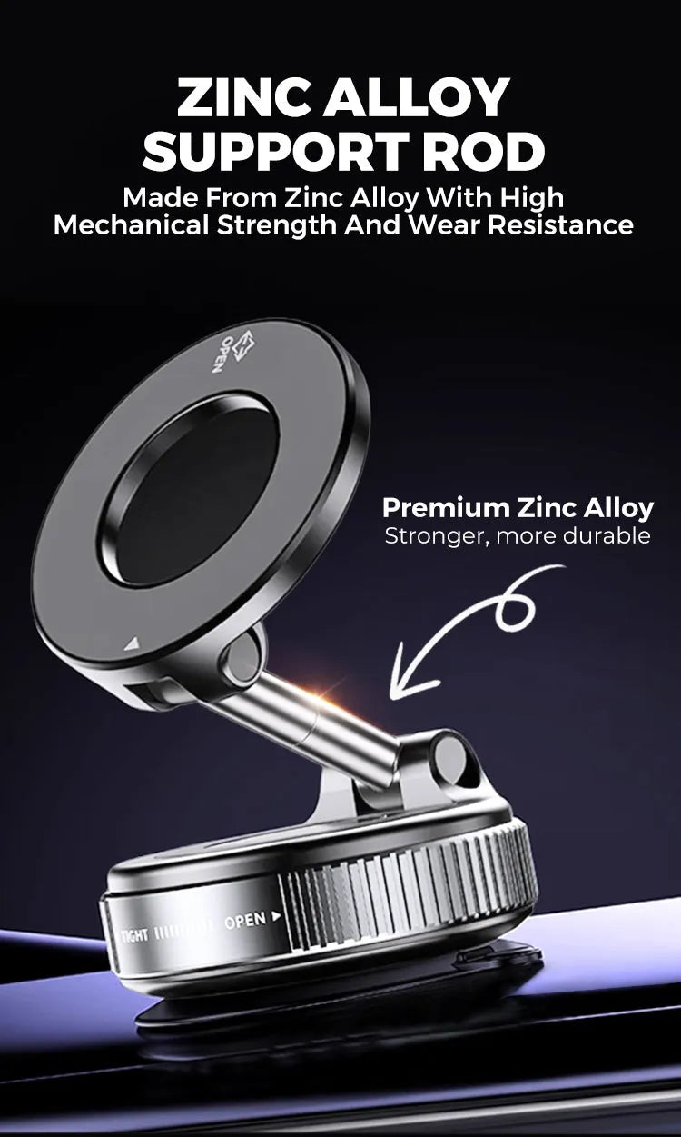 360° Magnetische Auto Telefoonhouder – Ultra Sterke Vacuüm Bevestiging