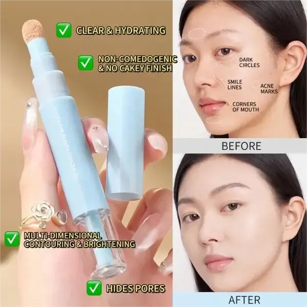 🎁 1+1 GRATIS✨ Concealer Stick & Crème – dekt wallen, puistjes & vlekken, hydrateert & versmelt naadloos