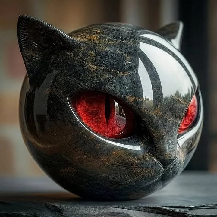 Mystica™ Kattenbeeld – Mystiek Design met Marmerlook