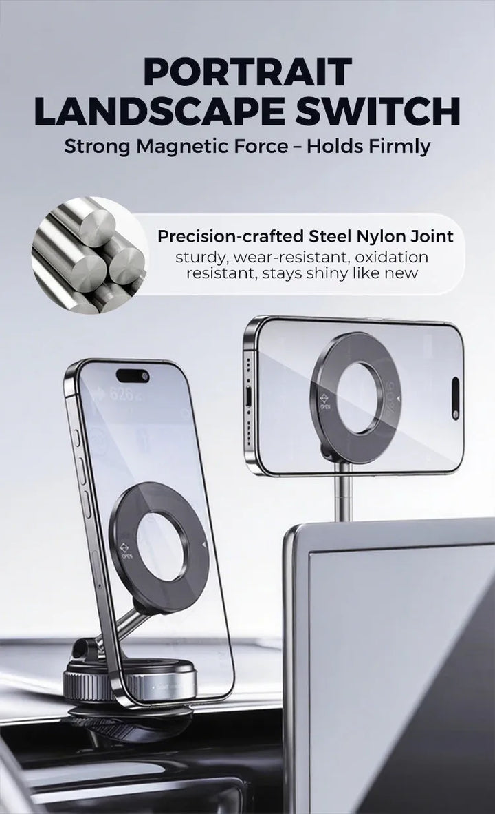 360° Magnetische Auto Telefoonhouder – Ultra Sterke Vacuüm Bevestiging