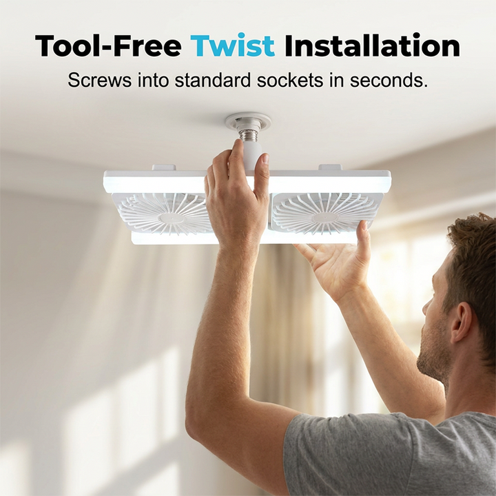 Plafondventilator met dubbele kop en LED-verlichting – modern design met afstandsbediening voor de woonkamer en de slaapkamer