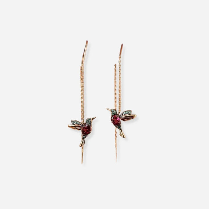 Regenboogkolibrie Sieradenset (Ketting + Oorbellen)