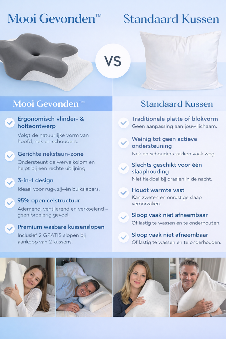Mooi Gevonden™ Ergonomisch Vlinderkussen – De Slimme Weg naar Betere Nachtrust 💤