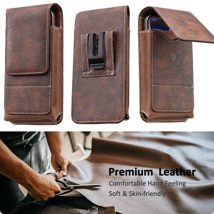 📱Riem Telefoonhouder met Magnetische Sluiting – Stevig Smartphone Holster met Clip, Riemlus & Kaartvak