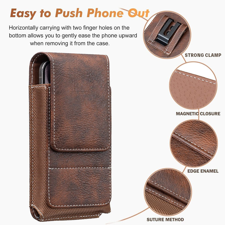 📱Riem Telefoonhouder met Magnetische Sluiting – Stevig Smartphone Holster met Clip, Riemlus & Kaartvak