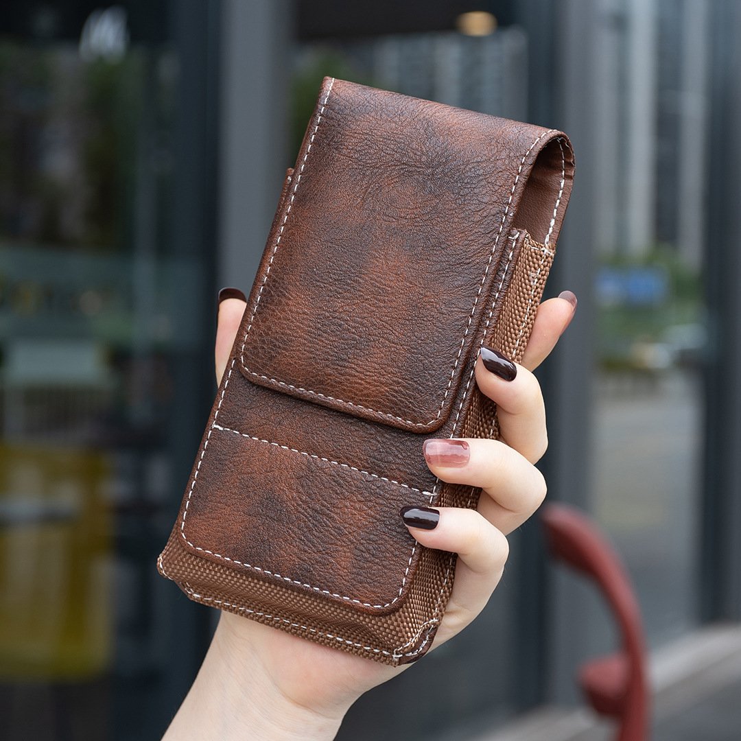 📱Riem Telefoonhouder met Magnetische Sluiting – Stevig Smartphone Holster met Clip, Riemlus & Kaartvak