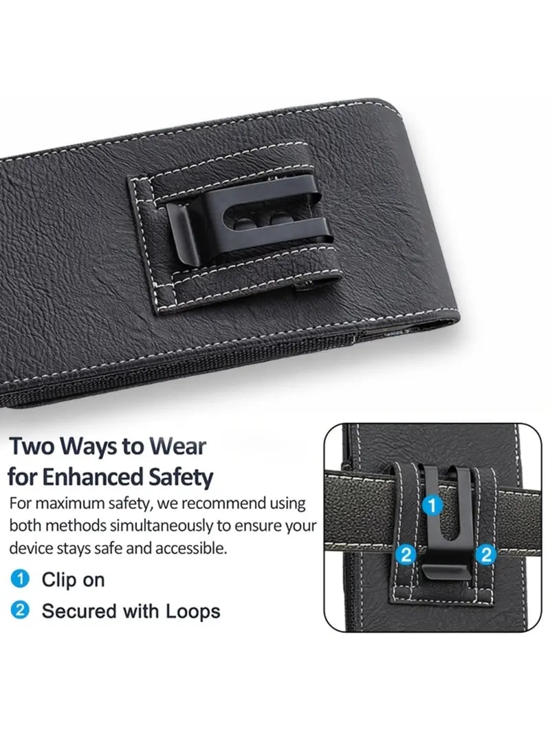 📱Riem Telefoonhouder met Magnetische Sluiting – Stevig Smartphone Holster met Clip, Riemlus & Kaartvak