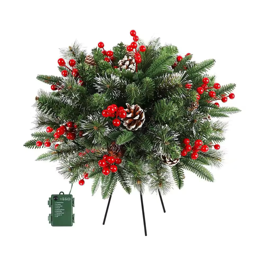 🎄 GlowLeaf™ Lichtgevende Kerstkrans – voor Pot & Decoratie