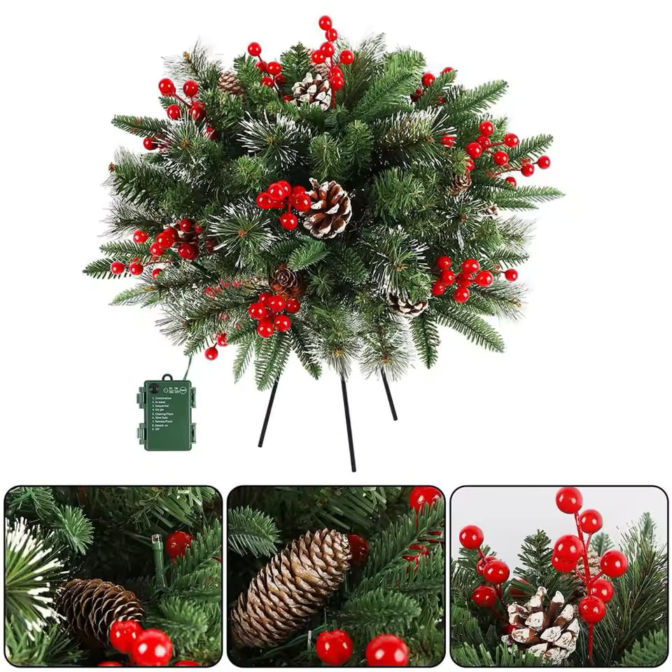 🎄 GlowLeaf™ Lichtgevende Kerstkrans – voor Pot & Decoratie