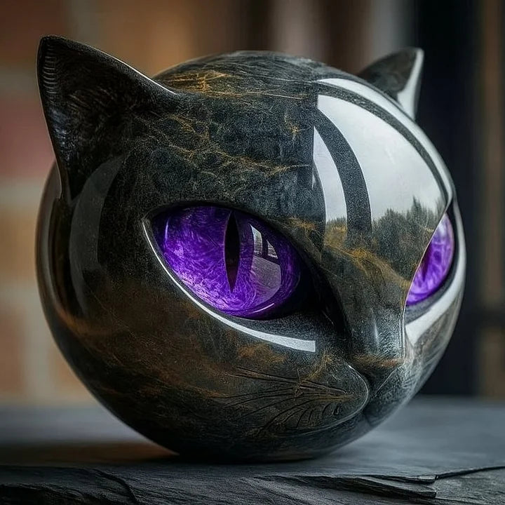 Mystica™ Kattenbeeld – Mystiek Design met Marmerlook