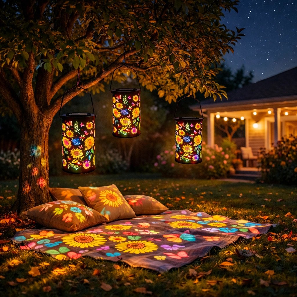 Zonnebloem Solar Lantaarn – Kleurrijk Tuinlicht met Sfeervol Projectiepatroon 🌻
