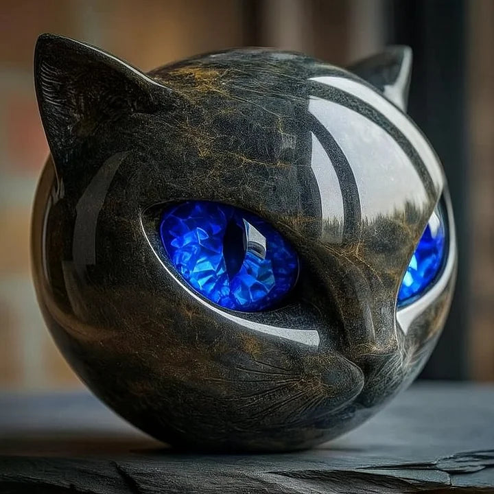 Mystica™ Kattenbeeld – Mystiek Design met Marmerlook