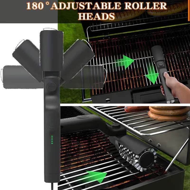 Draadloze BBQ Borstel met Roterende Kop – Snel & Moeiteloos Schoon