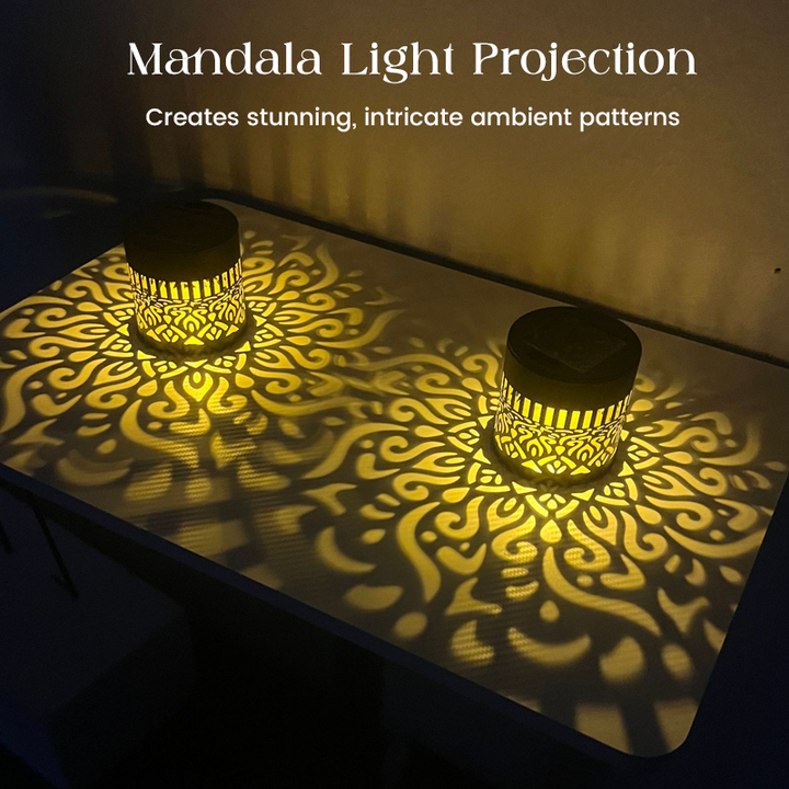 Mandala Solar Lantaarn – Sfeervolle Lichtprojectie voor Binnen & Buiten ✨