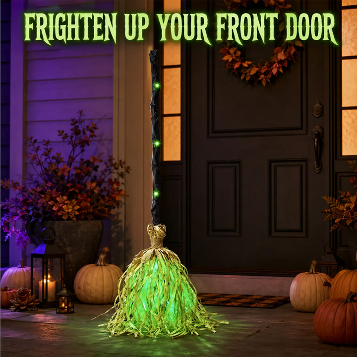 🧹 Elektrische Heksenbezem – Beweegt & Lacht Zelf | Halloween Decoratie